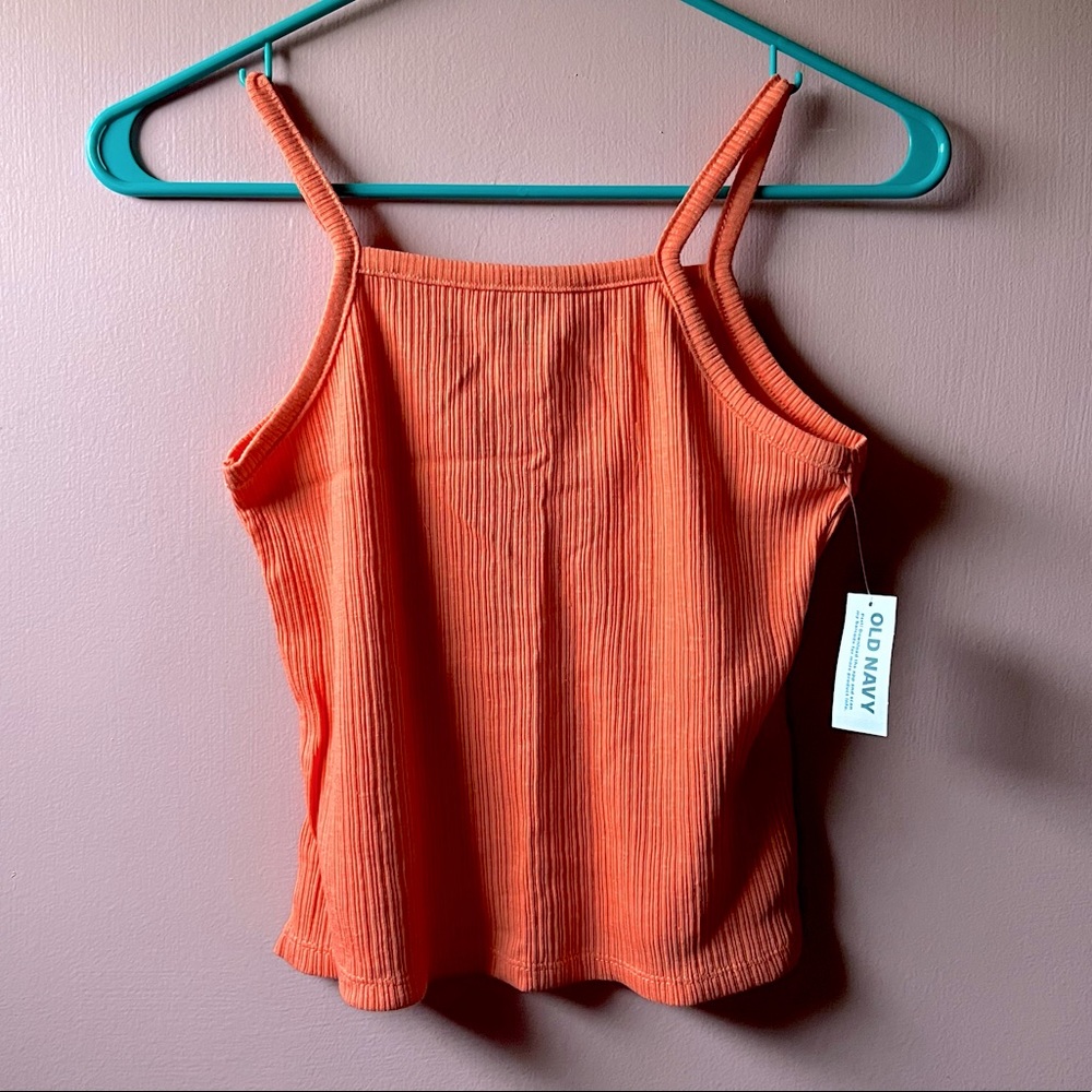 🆕Girls L Old Navy Orange Ribbed Tank🧡